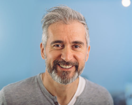Happy middle aged man